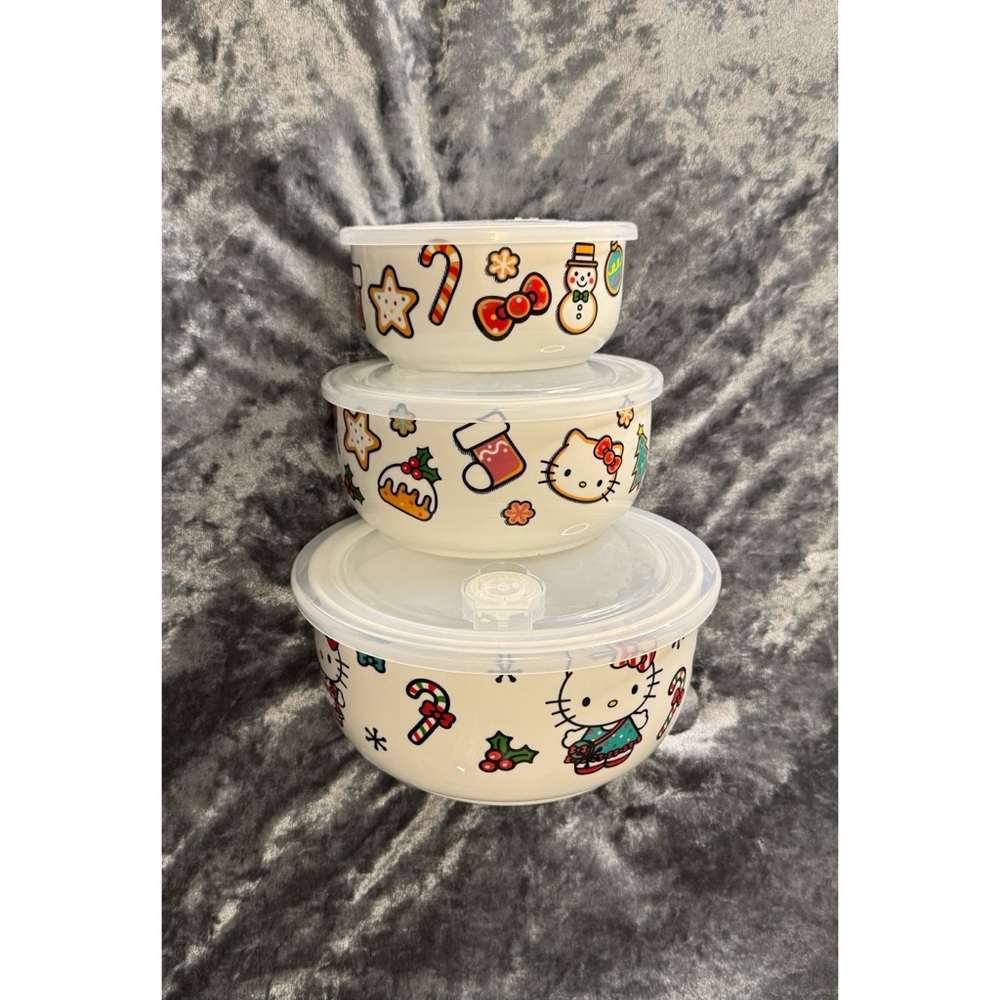Hello Kitty White Storage Container Trio